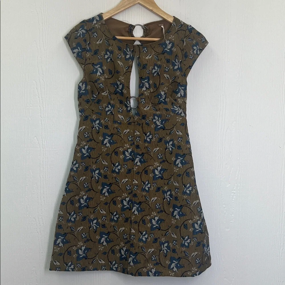 Free People - Say Yes Textured Colorful Keyhole Short Sleeve Mini Dress Size 6